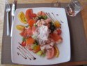 Pretty seafood salad in St Pierre